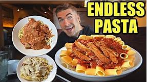 Olive Garden's "ENDLESS PASTA" EATING CHALLENGE | Famous NEVER-ENDING PASTA BOWL vs PRO EATER