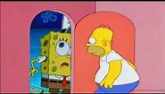 Homer Simpson Opens door to find SpongeBob