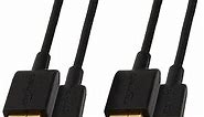 Amazon Basics 2-Pack USB-A to Micro USB Fast Charging Cable, 480Mbps Transfer Speed with Gold-Plated Plugs, USB 2.0, 6 Foot, Black