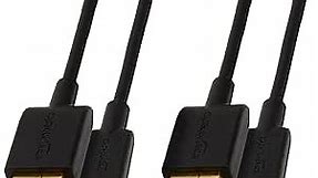 Amazon Basics 2-Pack USB-A to Micro USB Fast Charging Cable, 480Mbps Transfer Speed with Gold-Plated Plugs, USB 2.0, 6 Foot, Black