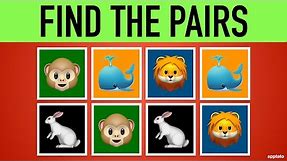Memory Games #1 - Find the Pair Game (8 Animal Pairs) - Memorize and Match All 16 Animals Emoji