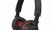 Sony MDRZX600/BLK ZX Series Stereo Headphones, Black/Red