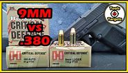 9MM vs .380 ACP!...Hornady Critical Defense AMMO Test.