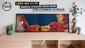 Gigantic LEGO Iron Man mosaic - LEGO Art 31199 3x Ultimate build