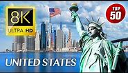 TOP 50 - Most Beautiful Places in UNITED STATES 8K ULTRA HD