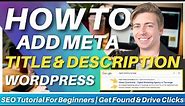 How To Add Meta Title & Description For WordPress Pages (SEO For Beginners)