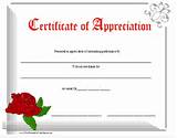Images of Free Printable Certificate Of Appreciation