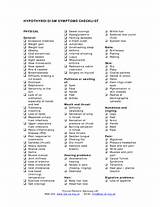 Images of Medical Checklist Symptoms
