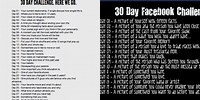 30-Day Facebook Challenge Questions