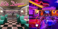 80s Neon Diner Interior Decor