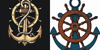 Anchor and Ship Wheel Art