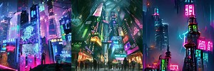 Future Neon City Mobile Wallpaper