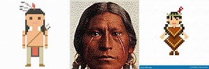 Native American in Pixel Art Small