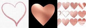 Rose Gold Heart Clip Art SVG
