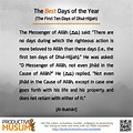 10 Days of Dhul Hijjah Hadith