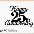 25th Anniversary Cake Toppers SVG
