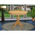 36 Inch Round Oak Pedestal Table
