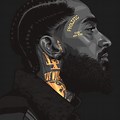 Abstract Black and White Picture of Nipsey Hussle