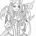 Angel and Demon Anime Girl Coloring Pages