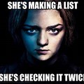 Arya Stark List Meme