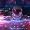 Astronaut Galaxy Wallpaper Water