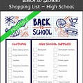 Back to School Shopping List