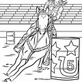 Barrel Racing Horse Coloring Pages