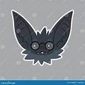 Bat Nerd Cartoon Stickers
