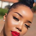 Black Woman Red Lipstick Makeup