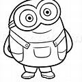 Black and White Drawing of Minion
