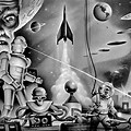Black and White Science Fiction Art