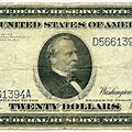 Blue Paper Twenty Dollar Bill