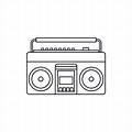 Boombox Outline Drawing