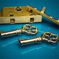 Brass Jewelry Box Lock with Key