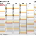 Calendar 2023 in Excel Format