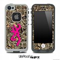 Camo Phone Case with Pink Ribbon