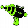 Cartoon Gun with Green Laser