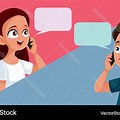 Cartoon People Talking On Phone
