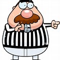 Cartoon Referee Blowing Whistle