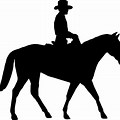 Cowboy On Horse Silhouette Clip Art
