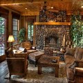 Cozy Rustic Log Cabin Living Room