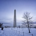 DC National Monument in Snow