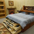 DIY King Bed Frame with Hidden Gun Storage