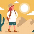 Desert Hiking Gear Cartoon
