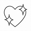 Emoji Heart Sparkle Outline Transparent