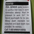 Evil Minion Job Ad