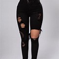 Fashion Nova Black Ripped Jeans