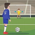 Footballer Shooting Penalty Cartoon