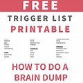 Free Printable Brain Dump Trigger List for Planner