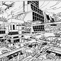 Futuristic City Drawing Comic